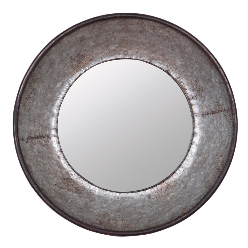 Foreside Home & Garden Galvanized Round Accent Wall Mirror & Reviews